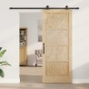 Porte coulissante Naturel et noir 86 x 211 cm 639030639030
