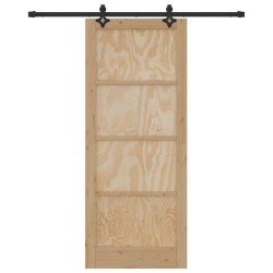 Porte coulissante Naturel et noir 86 x 211 cm 639031639031