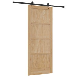 Porte coulissante Naturel et noir 86 x 211 cm 639031639031