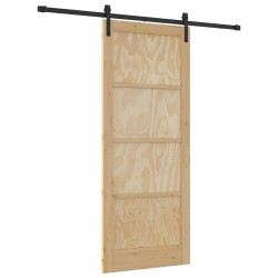 Porte coulissante Naturel et noir 86 x 211 cm 639032639032