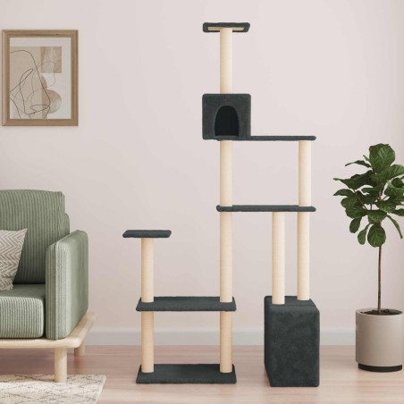 Arbre à chat avec poteaux à griffer en sisal Gris foncé 639036639036
