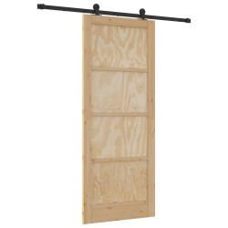 Porte coulissante Naturel et noir 86 x 211 cm 639048639048