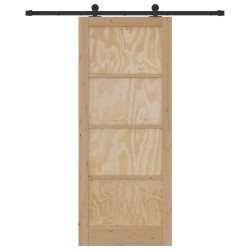 Porte coulissante Naturel et noir 86 x 211 cm 639048639048
