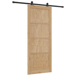 Porte coulissante Naturel et noir 86 x 211 cm 639048639048