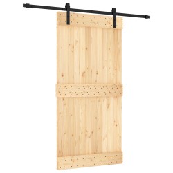 Porte coulissante Naturel et noir 100 x 210 cm 639052639052