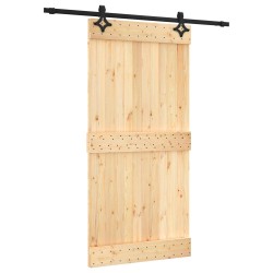 Porte coulissante Naturel et noir 100 x 210 cm 639053639053