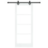 Porte coulissante Blanc 83 x 202 cm Bois de pin massif et verre 639057639057