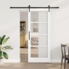 Porte coulissante Blanc 83 x 202 cm Bois de pin massif et verre 639058639058