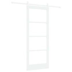 Porte coulissante Blanc 83 x 202 cm Bois de pin massif et verre 639061639061