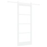 Porte coulissante Blanc 83 x 202 cm Bois de pin massif et verre 639061639061