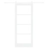 Porte coulissante Blanc 83 x 202 cm Bois de pin massif et verre 639061639061