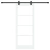 Porte coulissante Blanc 83 x 202 cm Bois de pin massif et verre 639062639062