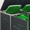 Stockage de bac à déchets for 2 Bins 240L Acier inoxydable 639064639064