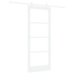 Porte coulissante Blanc 83 x 202 cm Bois de pin massif et verre 639067639067