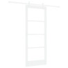 Porte coulissante Blanc 83 x 202 cm Bois de pin massif et verre 639067639067