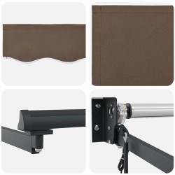 Auvent rétractable électrique Taupe 100% Polyester et Aluminium 639069639069