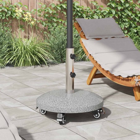 Socle de parasol en granite avec roues pour poteau de 4-5 cm 639072639072