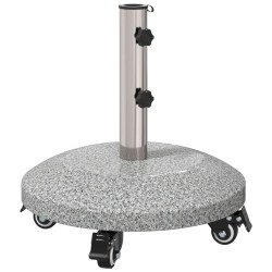 Socle de parasol en granite avec roues pour poteau de 4-5 cm 639072639072