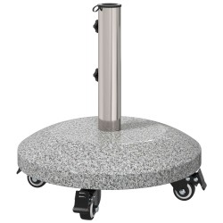 Socle de parasol en granite avec roues pour poteau de 4-5 cm 639072639072