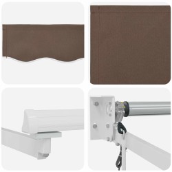 Auvent rétractable électrique Taupe 100% Polyester et Aluminium 639073639073