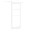 Porte coulissante Blanc 83 x 202 cm Bois de pin massif et verre 639075639075