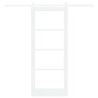 Porte coulissante Blanc 83 x 202 cm Bois de pin massif et verre 639075639075