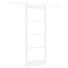 Porte coulissante Blanc 83 x 202 cm Bois de pin massif et verre 639075639075