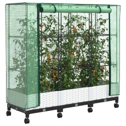 Jardinière de jardin avec couverture de serre et roues 3 pc PP 639077639077