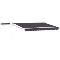 Auvent rétractable électrique Anthracite et blanc 3 x 2,5 m 639080639080