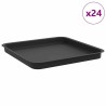 Plateau carré à fleurs 24 pcs Noir 36 x 36 x 2.5 cm Plastique 639082639082