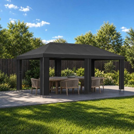 Abri de jardin 6 x 3 m Anthracite Polyester et Acier 190 639085639085