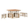 Ensemble de salle à manger pour jardin 3 pcs Nature et Blanc 639087639087