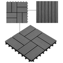 Carreau de terrasse 22 pcs Gris 30 x 30 cm WPC 639089639089