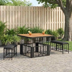 Ensemble de salle à manger pour jardin 3 pcs Noir et gris 639094639094