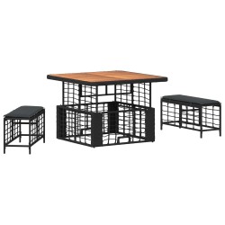 Ensemble de salle à manger pour jardin 3 pcs Noir et gris 639094639094