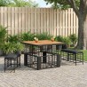 Ensemble de salle à manger pour jardin 3 pcs Noir et gris 639094639094