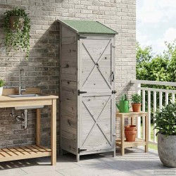Abri de jardin Gris 59,5 x 56 x 176,5 cm Bois de Sapin Massif 639095639095