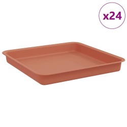 Plateau carré à fleurs 24 pcs Rouge brique 18 x 18 x 2 cm 639096639096