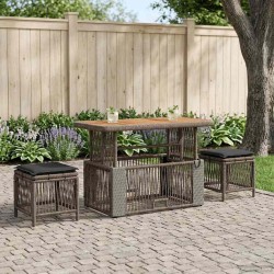 Ensemble de salle à manger pour jardin 4 pcs Gris et Gris foncé 639103639103