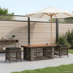 Ensemble de salle à manger pour jardin 4 pcs Gris et Gris foncé 639103639103