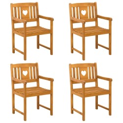 Chaises de jardin 4 pcs Naturel Bois d'Acacia Massif 639105639105