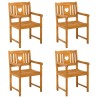 Chaises de jardin 4 pcs Naturel Bois d'Acacia Massif 639105639105
