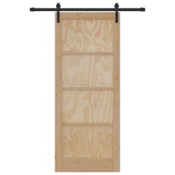 Porte coulissante Naturel 86 x 211 cm Bois de pin massif 639110639110