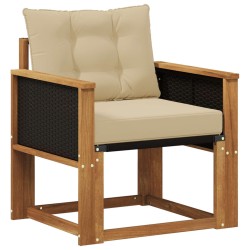 Sofa de milieu extérieur Bois d'Acacia Massif Naturel 639111639111
