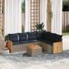 Ensemble de canapé de jardin 7 pcs avec coussins gris résine tressée 639113639113