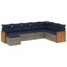 Ensemble de canapé de jardin 8 pcs avec coussins gris résine tressée 639115639115
