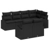 Ensemble de canapé de jardin avec coussin 7 pcs Noir polyrotin 639123639123