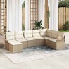 Ensemble de canapé de jardin avec coussin 8 pcs Beige polyrotin 639127639127