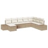Ensemble de canapé de jardin avec coussin 8 pcs Beige polyrotin 639130639130