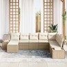 Ensemble de canapé de jardin avec coussin 8 pcs Beige polyrotin 639130639130